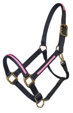 BRAIDED TRIM OVERLAY 1″ ADJUSTABLE HALTER, DURABLE BRONZE HARDWARE, braided trim, halter, overlay, Triple E Manufacturing