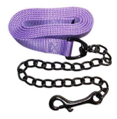 PREMIUM 1″ NYLON 7′ LEAD W/20″ STEEL GRAY CHAIN, nylon, lead, chain, Triple E Manufacturing, 7' lead