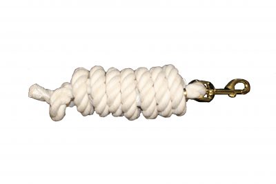 6′ COTTON ROPE LEAD WITH BRASS PLATED SWIVEL SNAP, cotton, rope, lead, Triple E Manufacturing, 6' cotton rope lead