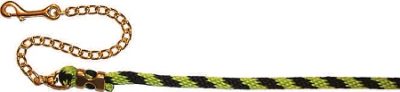 9' Poly Rope Lead with Durable Bronze Malleable Iron 20" Chain, lead, Triple E Manufacturing