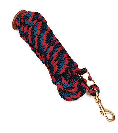 30' Poly Rope Lunge Line with Bronze Malleable Iron Hardware & Leather Hand  Hold - Horse Tack & Supplies