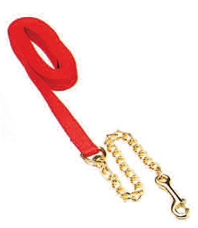LEAD W/ BRASS CHAIN & LOOP HAND STOP 20' PINK NYLON HORSE TRAINING LUNGE LINE 