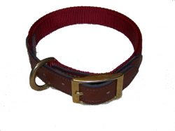 Dog Collar, 3/4" Premium Nylon with Leather Ends
