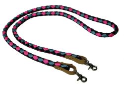 8' Braided 5/8" Nylon Web Game Reins, 8', braided, nylon, rein, Triple E Manufacturing