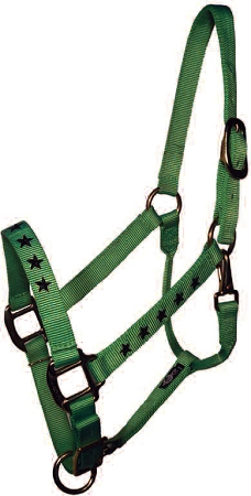 Embroidered 1"  Adjustable Nylon Halter, Durable Bronze Hardware