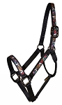 ECONOMY 1″ NYLON HALTER WITH OVERLAY, LIGHTWEIGHT BRONZE HARDWARE, NO SNAP, economy, nylon, halter, overlay, Triple E Manufacturing