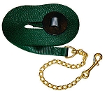 Premium 1" Nylon 30' Lunge Line w/Durable Bronze 20" Chain & Leather Handhold
