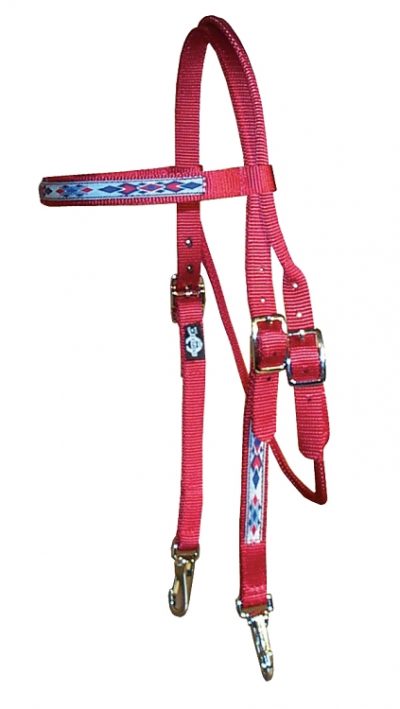 Brow Band Headstall with Southwest Overlay & Snap Ends