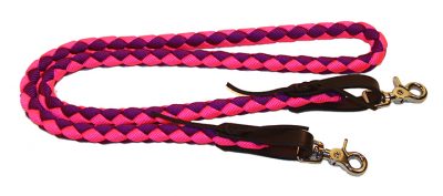 5′ BRAIDED 1/2″ NYLON MINI REIN WITH WATER STRAPS, nylon, mini, reins, water straps, Triple E Manufacturing