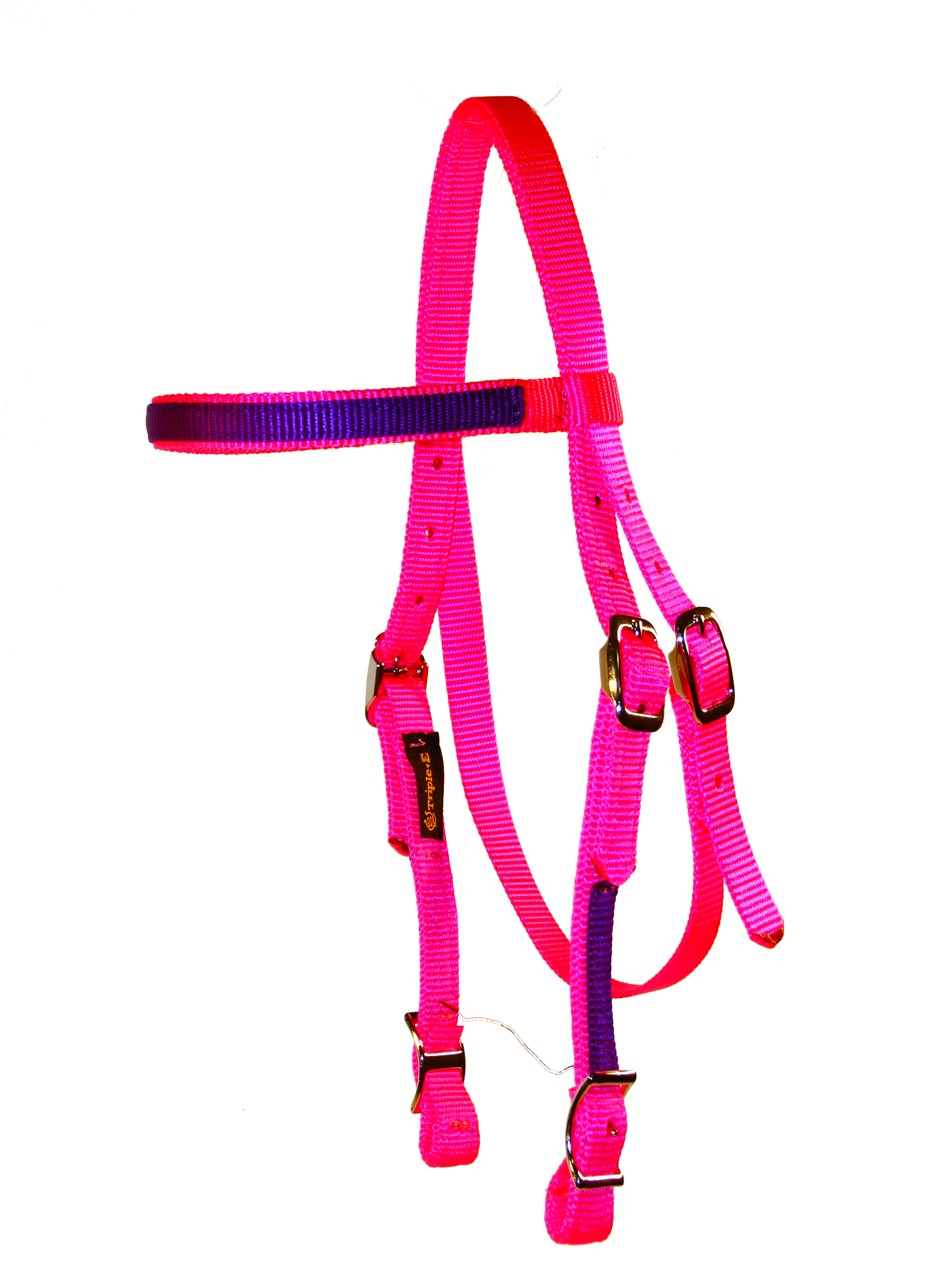 NYLON MINI HEADSTALL WITH CONWAY BUCKLES & OVERLAY, 5/8″ NYLON, mini, headstall, overlay, nylon, Triple E Manufacturing