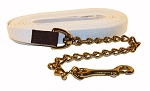 30' Cotton Web Lunge Line with 20" Brass Plate Chain & 6" Handle