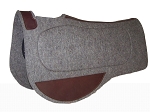Contoured 100% Wool Felt Round Pad w/ Comfort Grip Panels, 28" x 32" x 1/2"