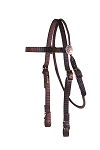BROWBAND HEADSTALL WITH ROSETTES AND BUCKLES, browband, headstall, nylon, Triple E Manufacturing
