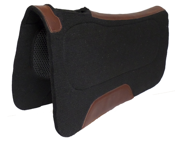 CONTOURED BLACK ORTHOPEDIC FELT SADDLE PAD W/COMFORT GRIP PANELS, 32″ X 32″ X 1/2″, contoured, black, orthopedic, felt, saddle, pad, comfort, grip, panels, Triple E Manufacturing