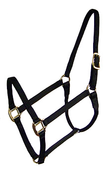 Premium 3/4 Nylon Halter, No Snap, Durable Bronze Hardware