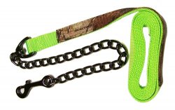 REALTREE® CAMOUFLAGE 7′ NYLON LEAD W/ 20″ STEEL GRAY CHAIN, camouflage, nylon, lead, Triple E Manufacturing