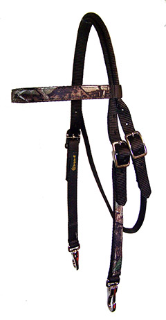 REALTREE® CAMOUFLAGE BROWBAND HEADSTALL WITH SNAPS, camouflage, browband, headstall, Triple E Manufacturing