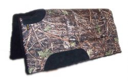 CAMOUFLAGE CUTBACK BUILT-UP SADDLE PAD W/FLEECE, SQUARE, camouflage, cutback, built-up, saddle, pad, fleece, square, Triple E Manufacturing