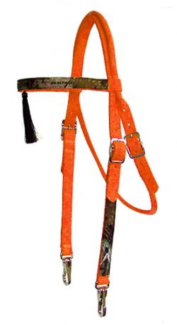 Realtree Browband Headstall with Tassel & Snaps