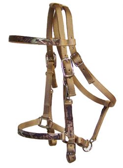 Realtree Trail Bridle, No Bit or Reins, Nickle Plate Hardware