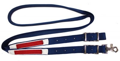 PATRIOTIC 1″ NYLON GAME REIN, nylon, game rein, patriotic, reins, Triple E Manufacturing