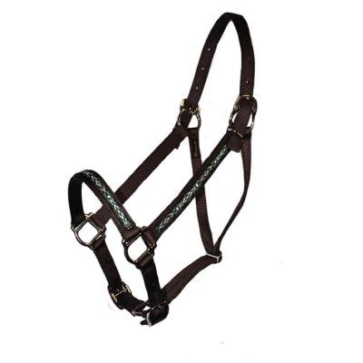 Parker Overlay Adjustable Halter, squares, snap, nylon, Triple E Manufacturing