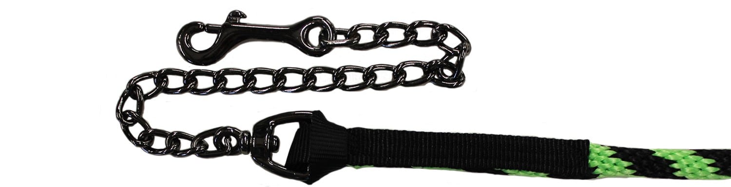 looped on chain, poly rope, lead, looped on steel gray 20" chain, Triple E Manufacturing