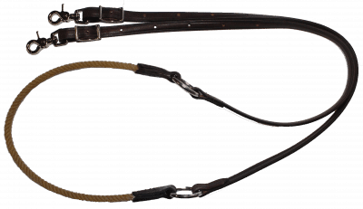 8' Lariat Grip Shooting Reins w/ Leather Ends